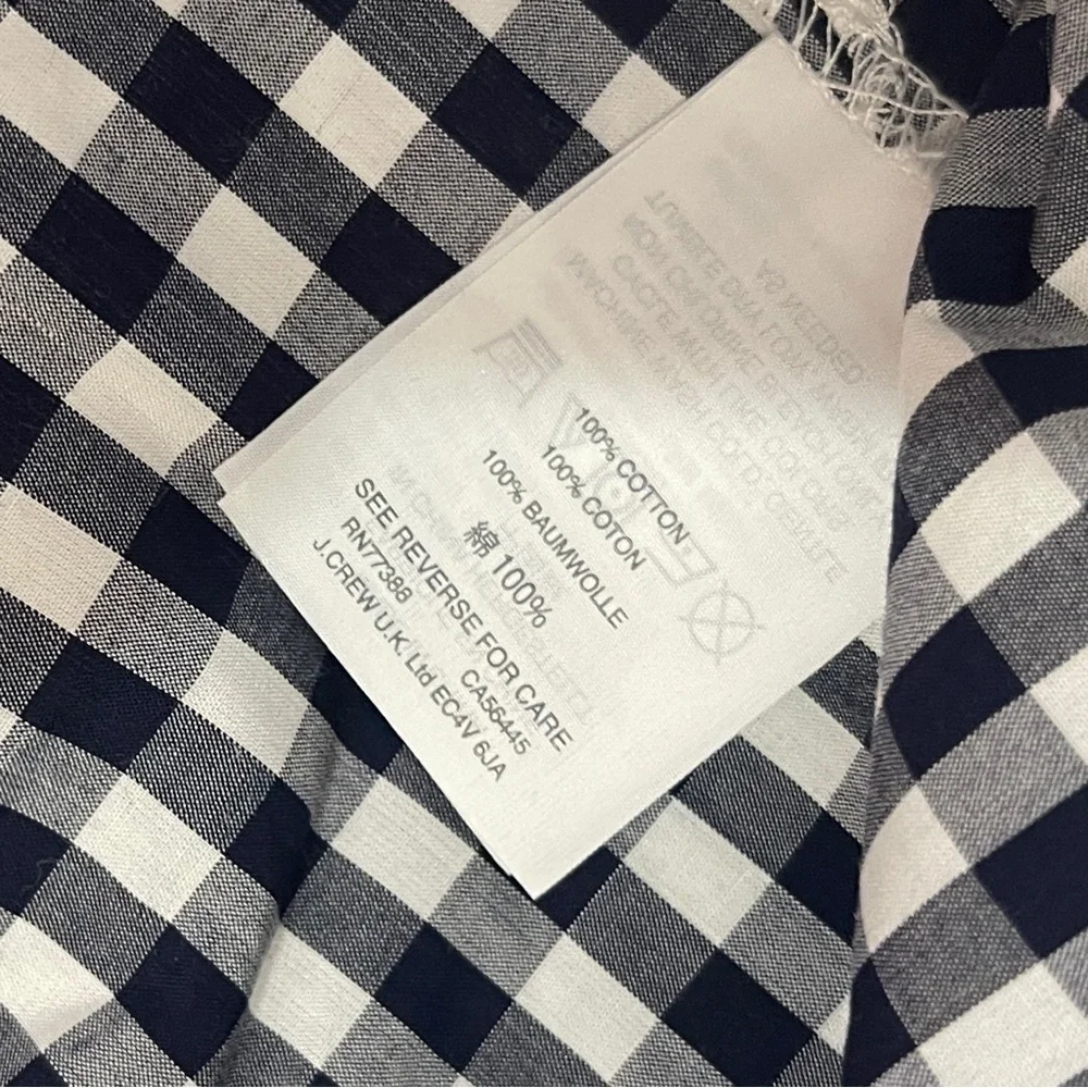 NWT J. Crew Black White Gingham One Shoulder Ruffle‎ Blouse CottageTomato Girl